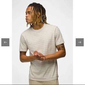 Prana Beige Striped Men's Tee